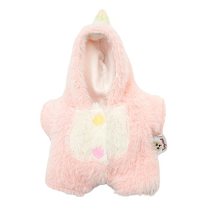 Медведь Lina TeddyTales, в костюмчике Розового единорога, белый, брелок, XS, 15 см